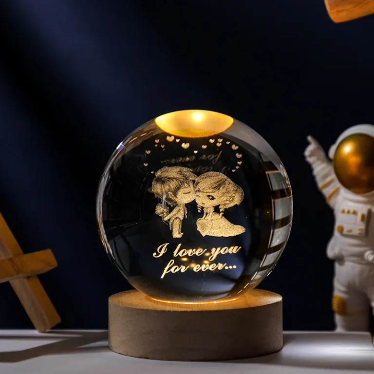3D Crystal Planet Night Light – Laser-Engraved Solar System Globe with Warm Light | USB Powered - Image 11