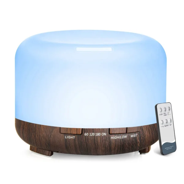 500ml Ultrasonic Aromatherapy Diffuser.  Remote Controlled & USB Powered - Image 7