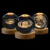 Mini 3D Crystal Galaxy Lamp – Planetary Night Light with Wooden Base (5cm)