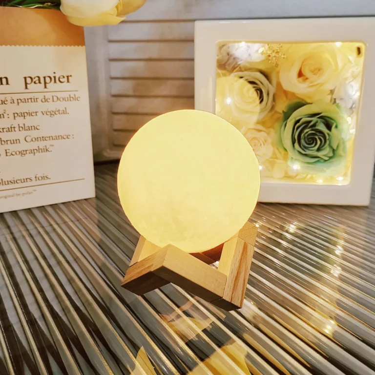 DIY Planet Lamp – 8cm Paintable Galaxy Night Light with Stand - Image 2