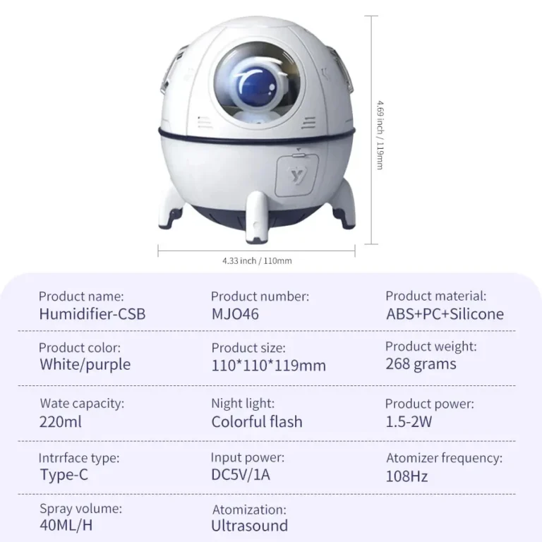 220ml Astronaut Capsule Humidifier – Ideal for Nurseries, Playrooms & Cozy Spaces - Image 6