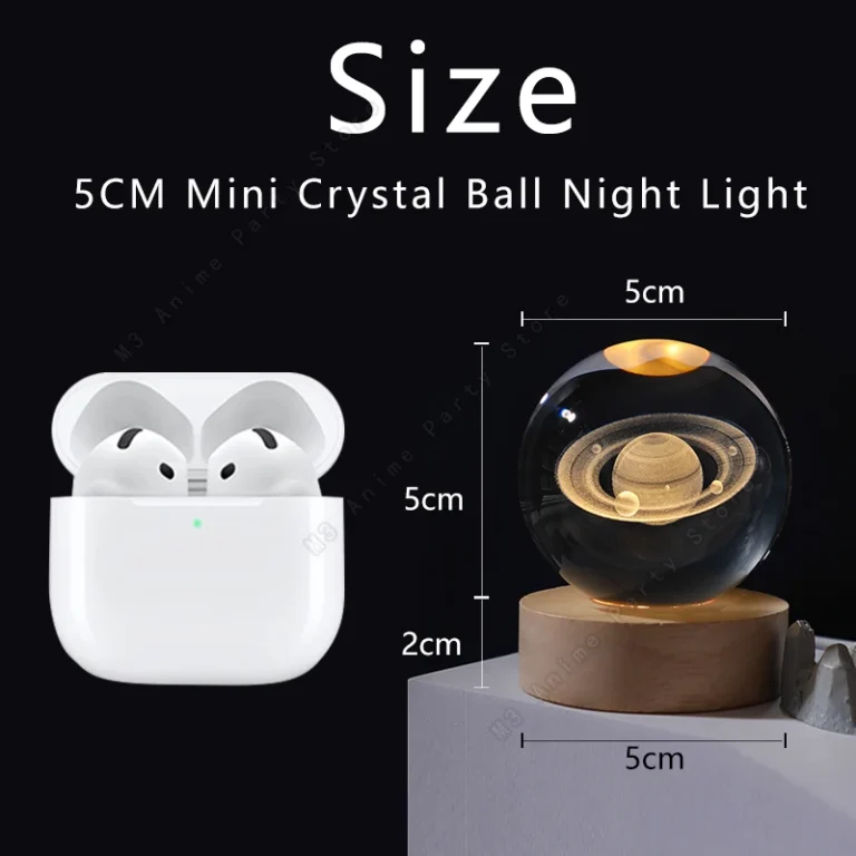 Mini 3D Crystal Galaxy Lamp – Planetary Night Light with Wooden Base (5cm) - Image 5