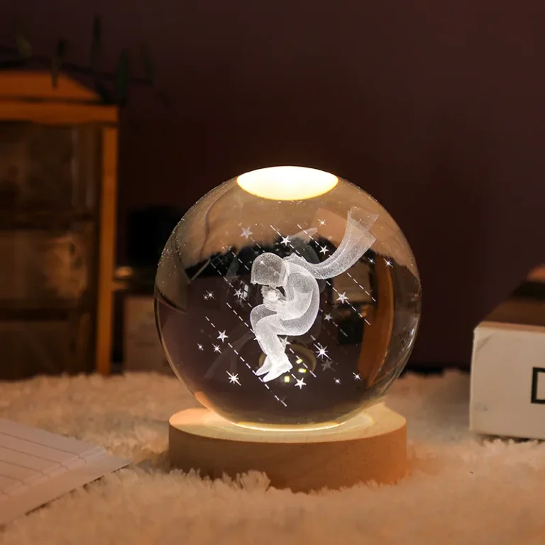 3D Crystal Planet Night Light – Laser-Engraved Solar System Globe with Warm Light | USB Powered - Image 12