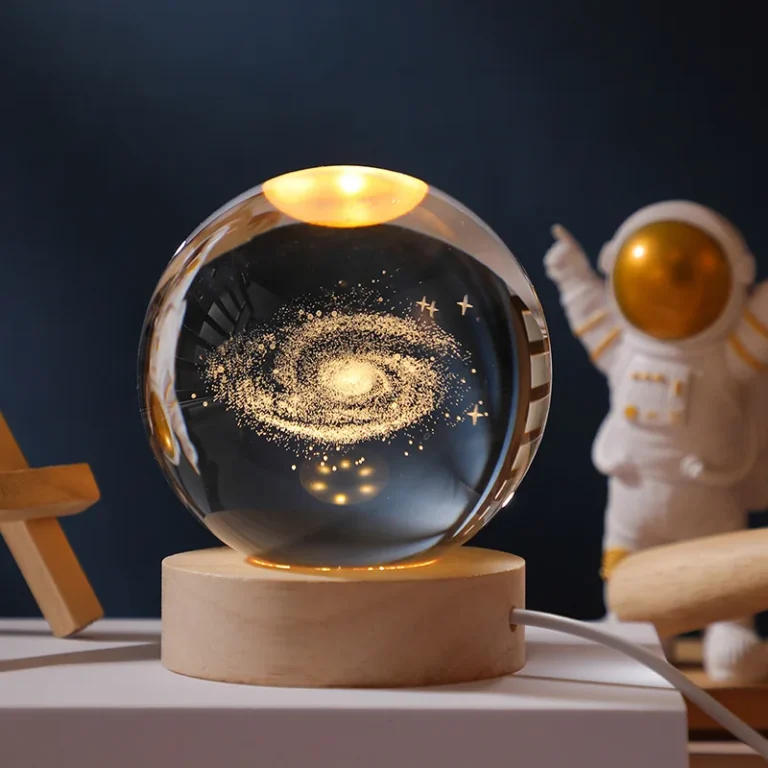 3D Crystal Planet Night Light – Laser-Engraved Solar System Globe with Warm Light | USB Powered - Image 7