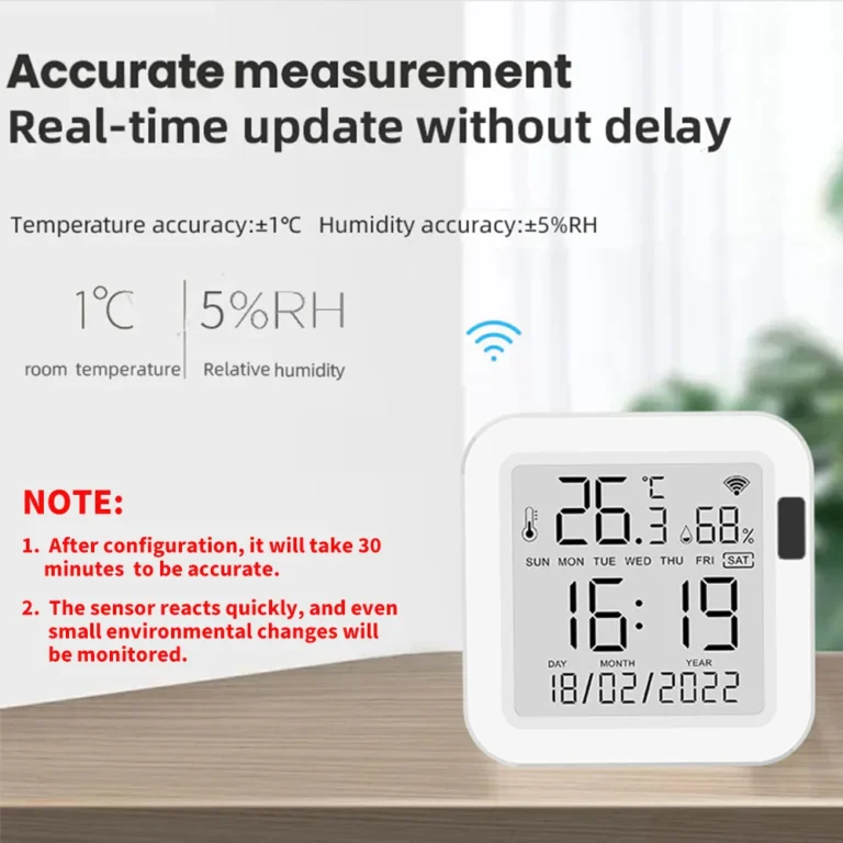 Smart WiFi Temperature & Humidity Sensor with Backlight    Works with Alexa & Google Home | USB Powered - Image 5