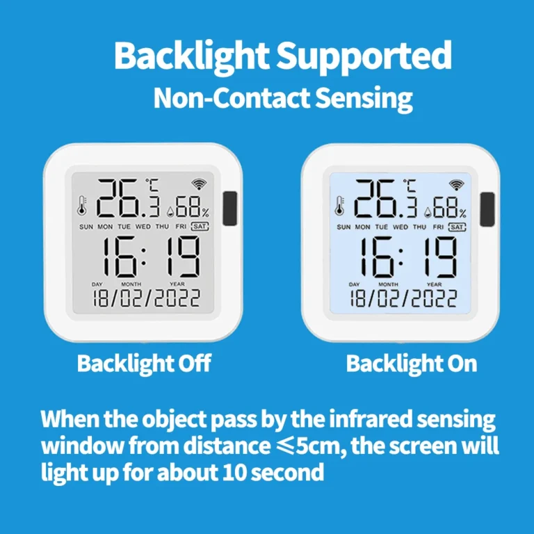 Smart WiFi Temperature & Humidity Sensor with Backlight    Works with Alexa & Google Home | USB Powered - Image 3