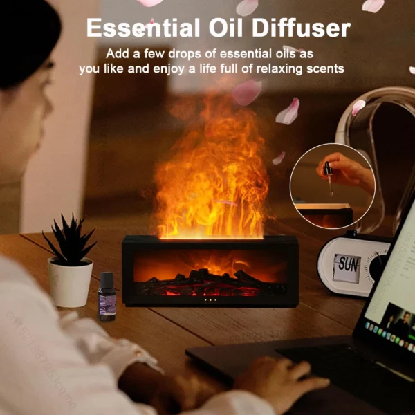 Aroma Humidifier with Flame Effect – LED Light & Remote Control - Image 6