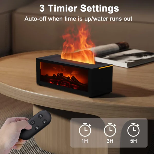 Aroma Humidifier with Flame Effect – LED Light & Remote Control - Image 4