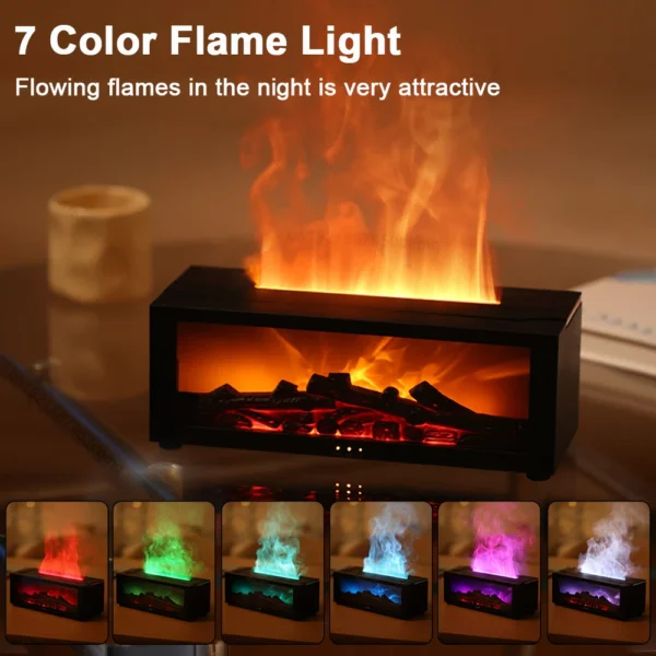 Aroma Humidifier with Flame Effect – LED Light & Remote Control - Image 3
